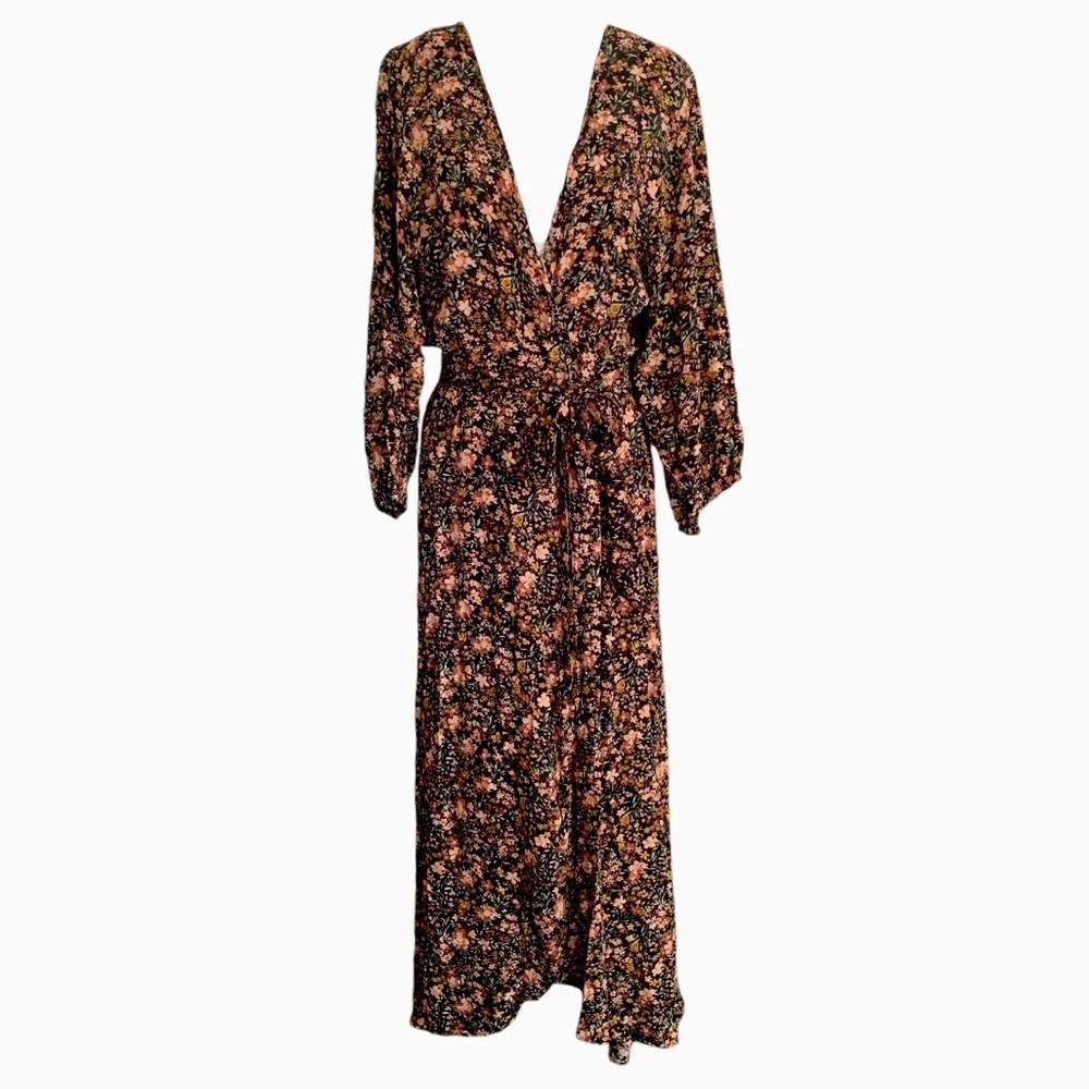 American Eagle Outfitters Floral Maxi Dress - Black and Pink